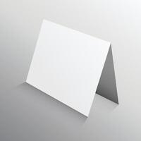 perspectief gevouwen papier kaart in 3d. mockup sjabloon vector