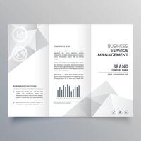 schoon wit drievoud brochure ontwerp met abstract vormen vector