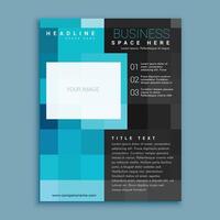 creatief blauw plein meetkundig bedrijf brochure folder Hoes bladzijde ontwerp sjabloon vector