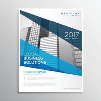 schoon meetkundig blauw brochure sjabloon ontwerp voor jaar- verslag doen van vector