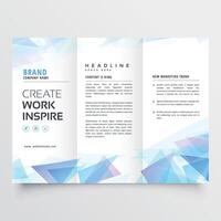 abstract blauw driehoek drievoud brochure ontwerp vector