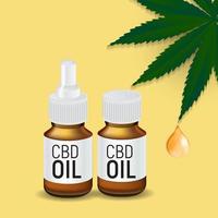 cbd-olieproducten, cannabisolie voor medische en cosmetische doeleinden.vectorillustratie vector