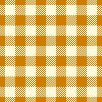 top naadloos controleren patroon, vol structuur achtergrond plaid. grungy textiel kleding stof Schotse ruit in amber en maïszijde kleuren. vector