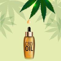 cbd-olieproducten, cannabisolie voor medische en cosmetische doeleinden.vectorillustratie vector