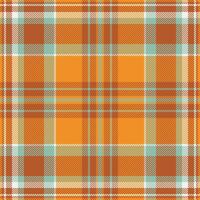 haspel Schotse ruit structuur achtergrond, oktober controleren plaid naadloos. onderhoud textiel patroon kleding stof in oranje en pastel kleur. vector