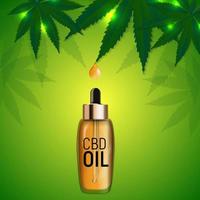 cbd-olieproducten, cannabisolie voor medische en cosmetische doeleinden.vectorillustratie vector