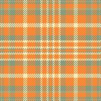 direct plaid Schotse ruit achtergrond, vel naadloos textiel patroon. aan het bedekken structuur controleren kleding stof in oranje en pastel kleuren. vector