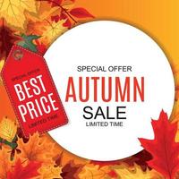 abstracte vector illustratie herfst verkoop achtergrond met vallende herfstbladeren
