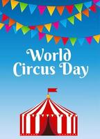 wereld circus dag achtergrond vectorillustratie vector