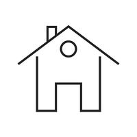 Huis lijn zwart pictogram vector