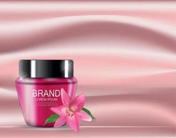 ontwerp cosmetica productsjabloon voor advertenties of tijdschriftachtergrond. 3D-realistische vectorillustratie vector