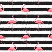 kleurrijke roze flamingo geïsoleerd op een witte achtergrond. naadloos patroon. vectorillustratie. vector