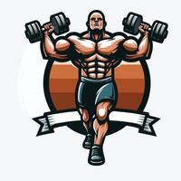 geschiktheid bodybuilder ontwerp Mens vector