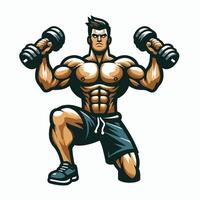 geschiktheid bodybuilder ontwerp Mens vector