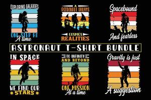astronaut t-shirt ontwerp , astronaut grafisch ontwerp voor t-shirt bundel vector
