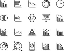 icoon lijn zwart kleur thema tabel en diagram vector