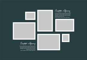 afbeeldingen of foto's kader collage. comics bladzijde rooster lay-out abstract foto kaders en digitaal foto muur sjabloon vector