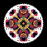 mandala met harten en bloemen. mooi kleuren. vector