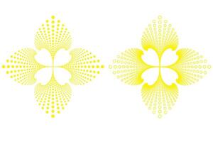 gemakkelijk abstract geel kleur meetkundig bloem vector