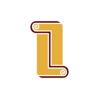 brief l tapijt modern gemakkelijk logo ontwerp, logotype element voor sjabloon vector