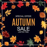 abstracte vector illustratie herfst verkoop achtergrond met vallende herfstbladeren