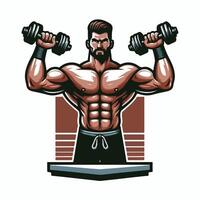 geschiktheid bodybuilder ontwerp Mens vector