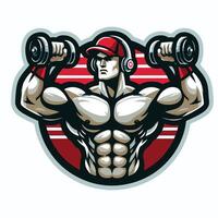 geschiktheid bodybuilder ontwerp Mens vector