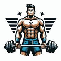 geschiktheid bodybuilder ontwerp Mens vector