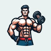 geschiktheid bodybuilder ontwerp Mens vector