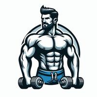 geschiktheid bodybuilder ontwerp Mens vector