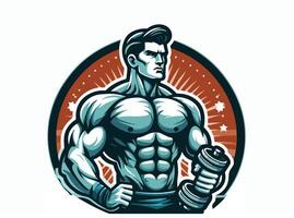 geschiktheid bodybuilder ontwerp Mens vector