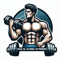 geschiktheid bodybuilder ontwerp Mens vector