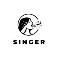 zanger vrouw logo ontwerp concept idee vector