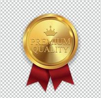 premium kwaliteit gouden medaille pictogram zegel teken geïsoleerd op een witte achtergrond. vector illustratie