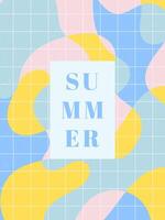 zomer banners met abstract vloeistof vormen. vloeistof sappig illustratie, Hoes sjabloon, meetkundig kunst in pastel kleuren en minimaal stijl. verpakking indeling. achtergrond met vloeiende vormen. vector