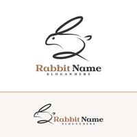konijn logo sjabloon, creatief konijn hoofd logo ontwerp concepten vector