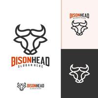 bizon logo sjabloon, creatief bizon hoofd logo ontwerp concepten vector