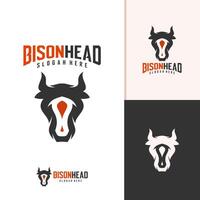 bizon logo sjabloon, creatief bizon hoofd logo ontwerp concepten vector