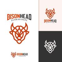 bizon logo sjabloon, creatief bizon hoofd logo ontwerp concepten vector