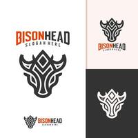 bizon logo sjabloon, creatief bizon hoofd logo ontwerp concepten vector