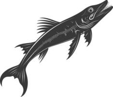 silhouet barracuda dier zwart kleur enkel en alleen vector