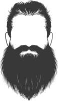 silhouet baard haar- snor Mens enkel en alleen zwart kleur enkel en alleen vector