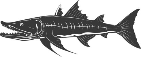 silhouet barracuda dier zwart kleur enkel en alleen vector