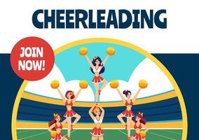 cheerleading sociaal media achtergrond illustratie vlak tekenfilm hand- getrokken Sjablonen vector