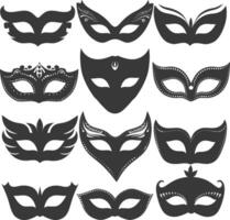 silhouet theatraal maskers zwart kleur enkel en alleen vector