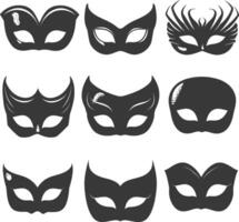 silhouet theatraal maskers zwart kleur enkel en alleen vector