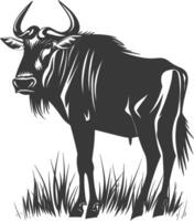 silhouet wildebeest dier zwart kleur enkel en alleen vector