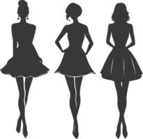 silhouet Dames jurken zwart kleur enkel en alleen vector