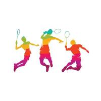 badminton verpletteren logo ontwerpen sjabloon vector