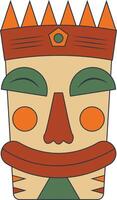 hawaiiaans tiki masker in vlak ontwerp. geïsoleerd illustratie vector